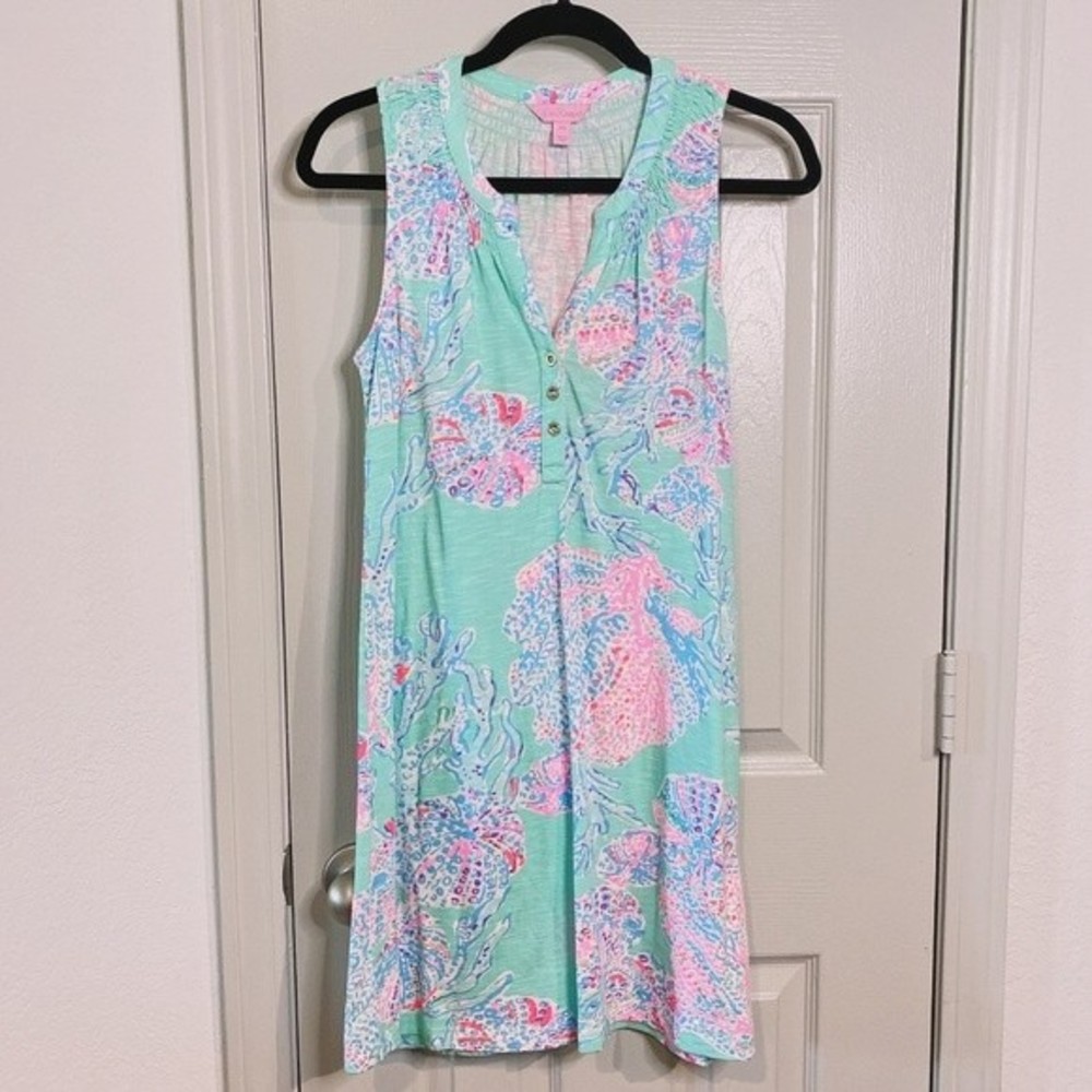 Lilly Pulitzer Ocean Coral Reef Sleeveless Dress Cotton Modal Size XXS